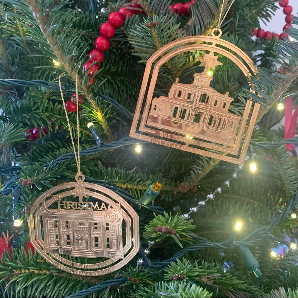 Vintage 1995-96 West Alabama Memories Sheet Metal Ornaments set of 2